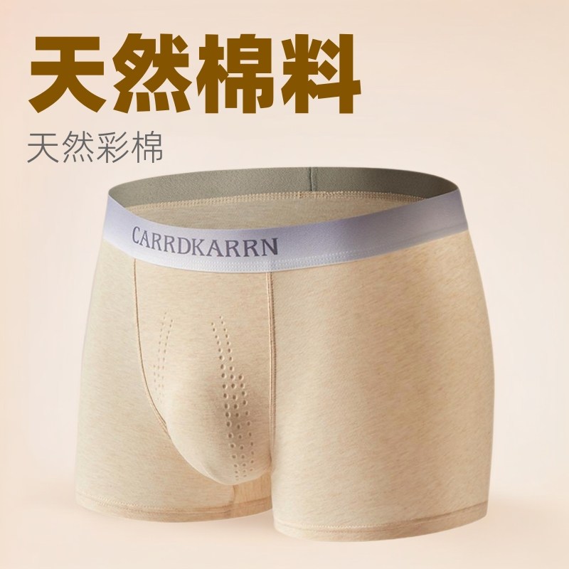 男士内裤新疆长绒棉中药枸杞7A抑菌负离子养护裤头天然彩棉内裤男