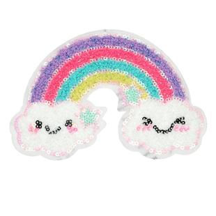 亮片毛绒刺绣布贴可爱时尚儿童衣服补丁贴卡通装饰贴花自缝高级感