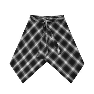 格子裙摆遮屁帘一片式小屁帘女叠穿下摆配裤子腰带腰链高街街舞男