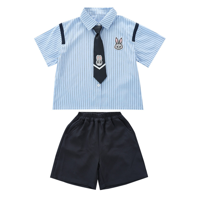 幼儿园儿童夏装班服女童jk制服套装朱迪小警官衣服男童学院风校服