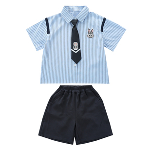 幼儿园儿童夏装班服女童jk制服套装朱迪小警官衣服男童学院风校服