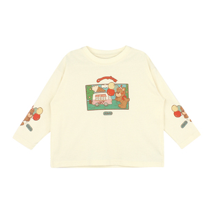 大耳象女童卡通印花T恤2026春季新款宝儿纯棉圆领休闲长袖上衣