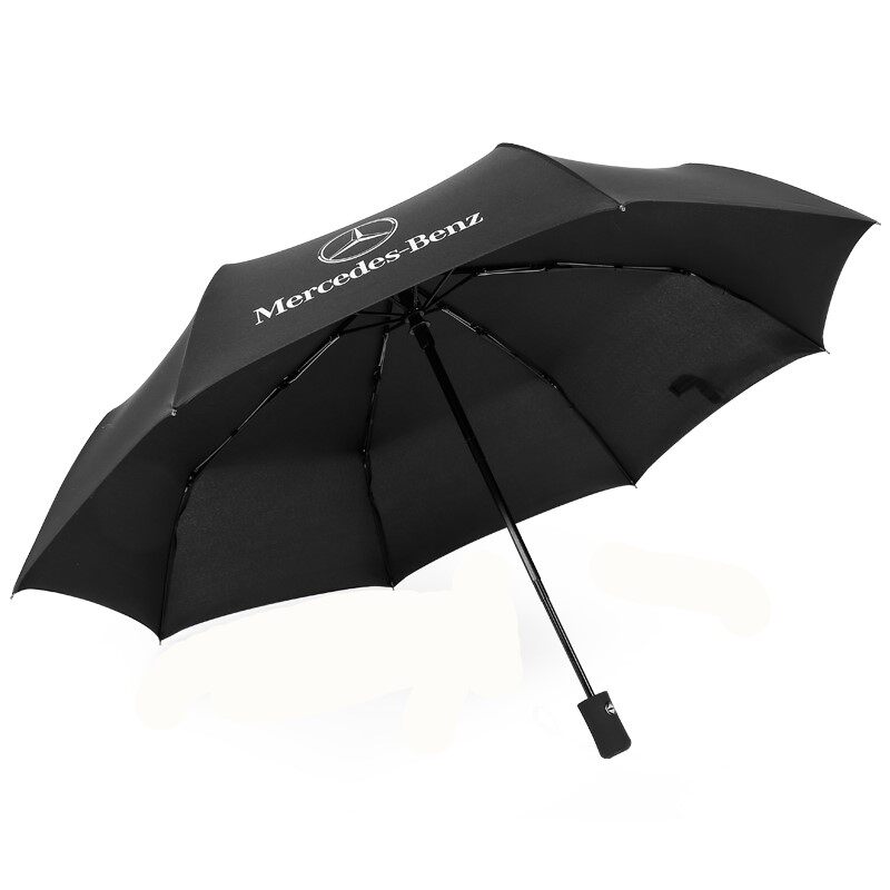 奔驰宝马奥D4S专用加大汽车雨伞全自动黑胶车标晴雨伞原装礼品伞