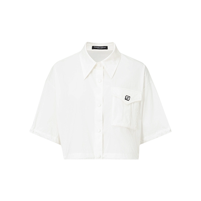 仿佛五分袖衬衫工装风