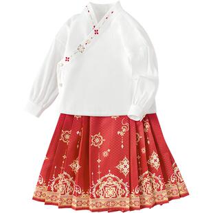 巴拉巴拉女童汉服套装儿童马面裙春秋款童装中大童宝宝国风衣服潮