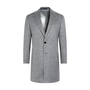 SUITSUPPLY浅灰色毛呢大衣单排扣羊毛户外休闲外套