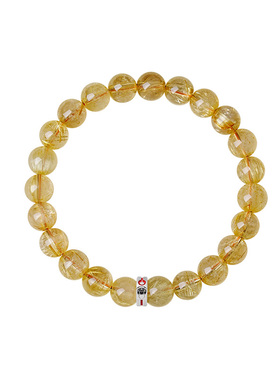 宫里上新天然金发晶水晶手串