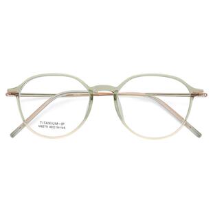 明月PMC/康耐特7克超轻TR钛女生多边形小框49高度数近视光学眼镜