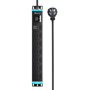 公牛pdu插座电竞插排防雷机柜功率工业电脑桌专用桌面分控接线板