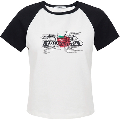 ONLY显瘦撞色插肩袖短袖T恤