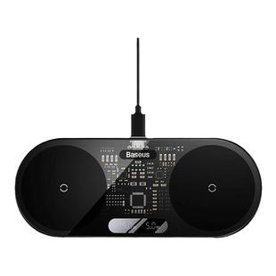 倍思二合一数显无线充电器适用苹果17Promax专用iphone16无限20W快充板手机华为小米感应底座桌面耳机通用