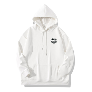 440克冬季潮牌余文乐加厚卫衣男士连帽外套简约上衣宽松加绒帽衫