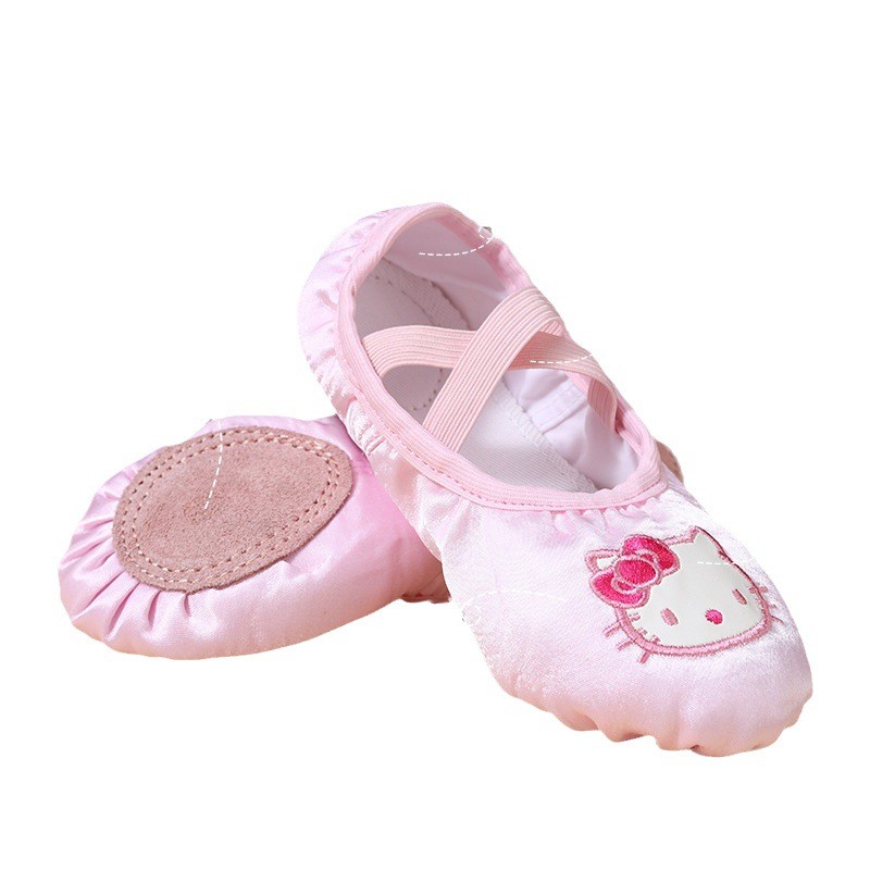 舞蹈鞋女软底练功少儿跳舞专用女童宝宝皇冠粉色幼儿新款中国芭蕾