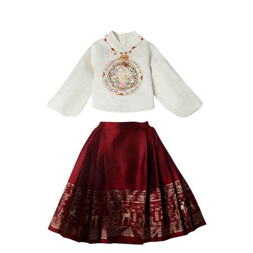 新中式马面裙汉服女朗诵合唱演出服2025新款春夏小女孩中国风套装