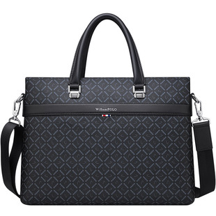 英皇保罗手提包商务男士包包斜挎单肩包男包休闲公文包横款电脑包