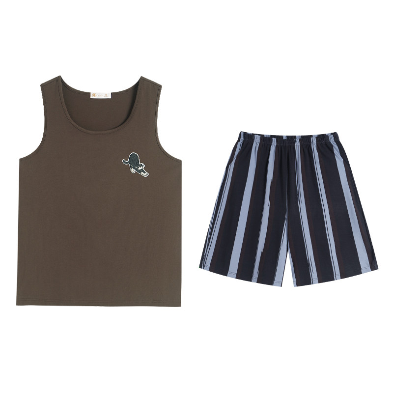 夏柔软棉情侣时尚外穿家居服套装