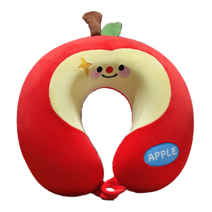 可爱苹果记忆棉U型枕外出便携式u枕旅行靠枕办公室午休枕头可收纳