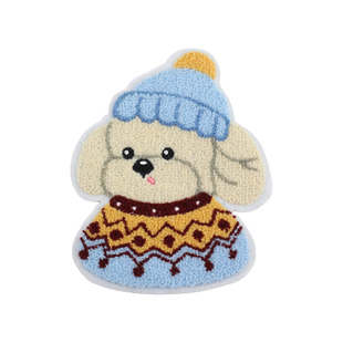 羽绒服破洞补丁贴手缝卡通小狗毛巾绣布贴衣服外套可爱免缝装饰贴