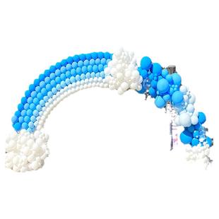 蓝色气球拱门造型开学校幼儿园运动会商场布置店铺周年庆开业装饰