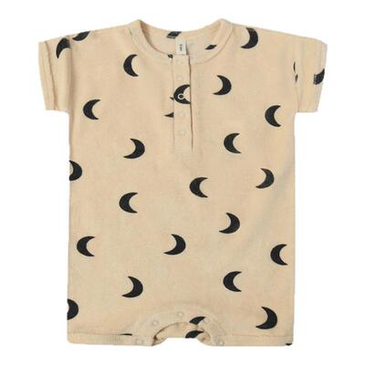 7Z organic zoo SS25新生儿宝宝短袖连体衣吊带包屁衣