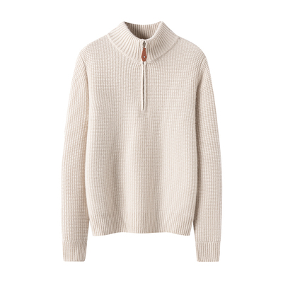 LP同款100%山羊绒衫半拉链加厚