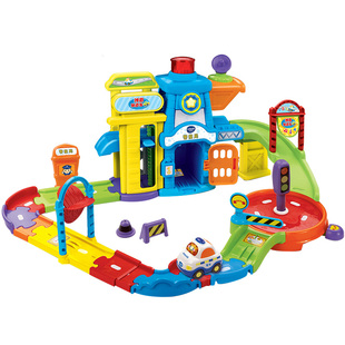 伟易达神奇轨道车系列警察局套装警车男女孩益智闯关玩具礼物