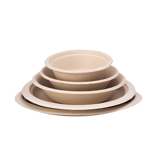 妙洁源蔗一次性纸盘碗蛋糕碟子可降解餐具水果餐盘野餐烧烤盘画画