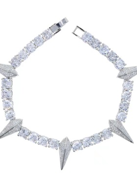 Mr.Bling情侣镶钻黑豹尖刺手链