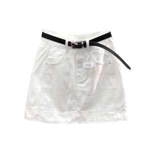 白色高腰牛仔短裙女夏天新款百搭显瘦2026年时尚A字半身包臀裙子