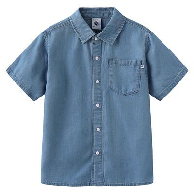 法国小帆船Petitbateau童装儿童莱赛尔天丝短袖衬衫A0CQW