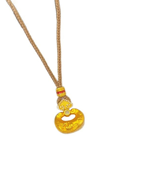 沙金镶钻锦鲤戏莲祥云锁包吊坠如意锁坨坨手链项链饰品配件女坠链