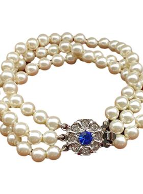 Vintage古董首饰珍珠水晶手链