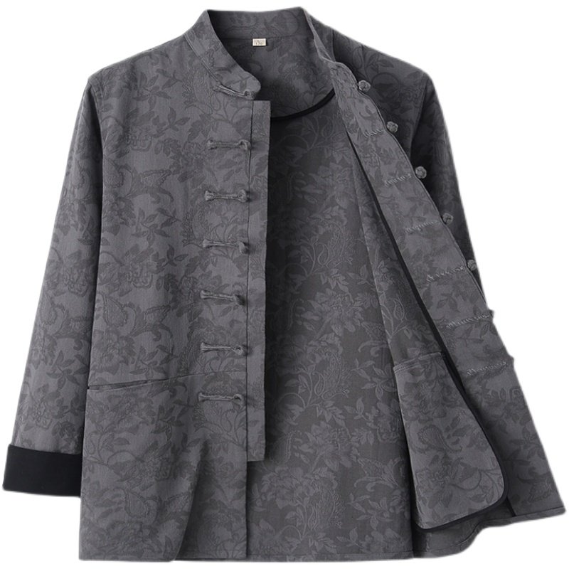 胖子专属大码春秋棉麻单层中国风外套加肥加大胖哥唐装男休闲长袖