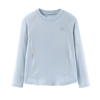 半度闲女童可机洗美利奴羊毛儿童T恤男女童运动排汗长袖打底衫潮