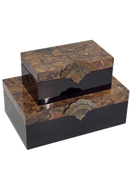 新中式木制漆器首饰收纳盒摆件