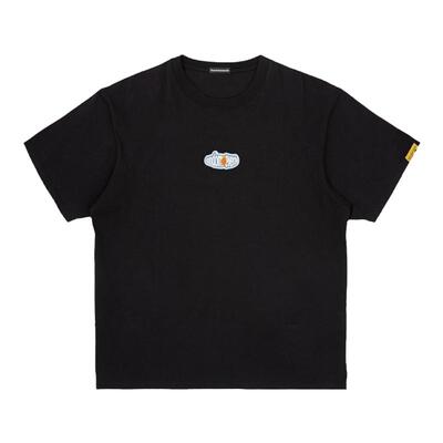 Randomevent充气文字绣章圆领T恤廓形24春夏季穿搭上衣全棉重磅