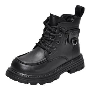 男童马丁靴2025秋冬季新款真皮男孩加绒二棉女童春秋短靴儿童靴子