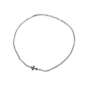 925纯银细锁骨链男女十字架项链