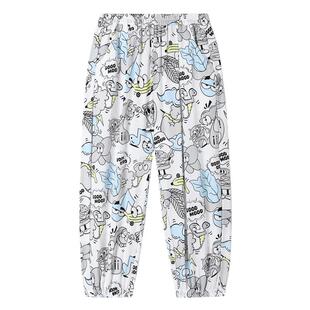 【冰感速干】安奈儿童装男童女童防蚊裤子2024新款夏垂顺休闲束脚