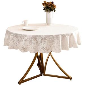 日本产pvc塑料圆形桌布防水蕾丝大圆桌桌布法式圆桌布餐桌布家用