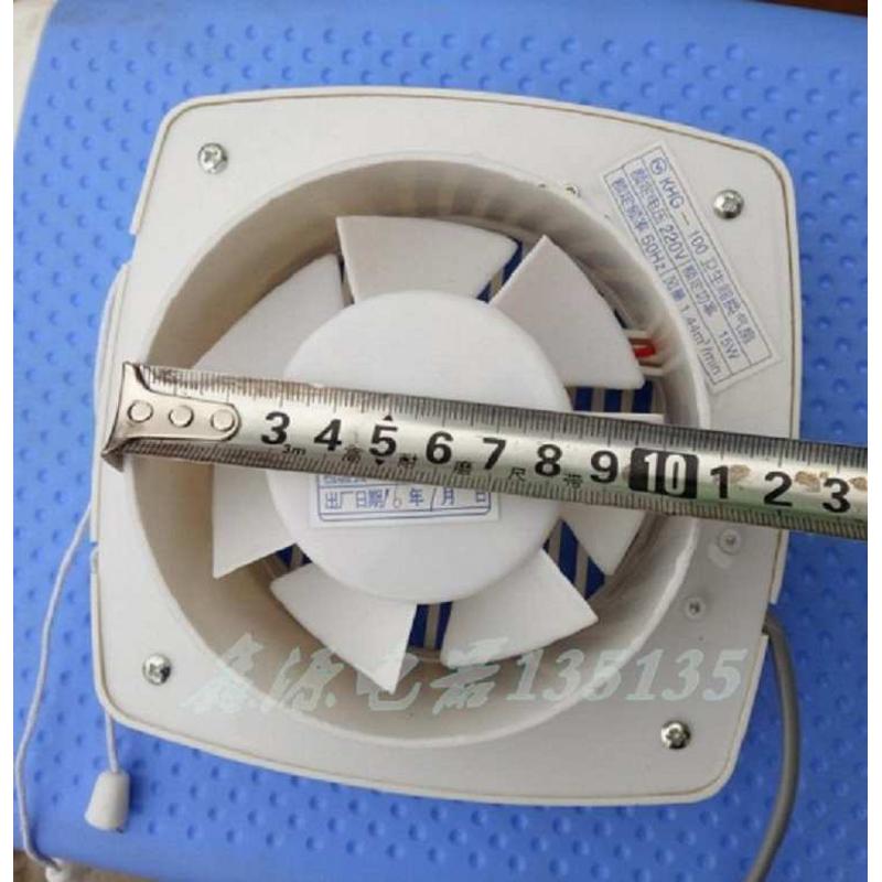 开口110卫生间4寸墙壁排风扇洗手间浴室窗式拉绳静音小型圆换气扇