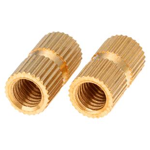 黄铜滚花螺母铜预埋件铜镶嵌件双通孔圆柱黄铜B型螺母M3M4M5M6M8