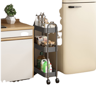 夹缝置物架厨房多功能冰箱缝隙收纳柜窄小推车可移动调料储物架子