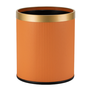 酒店客房商用垃圾桶家用双层圆形高档纸篓办公室无盖轻奢创意意式