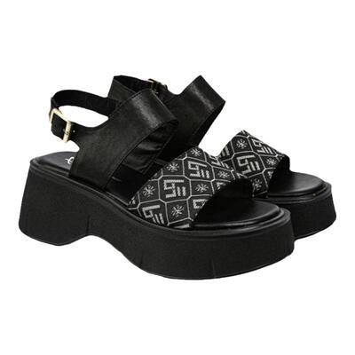 厚底休闲粗跟潮流一字带罗马凉鞋