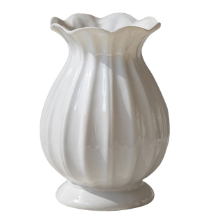 陶瓷花瓶摆件客厅插花器大口径轻奢高级感法式奶油风桌面插花装饰