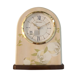 日本正品SEIKO精工时钟木质钢琴烤漆闹钟卧室酒店办公室欧式台钟