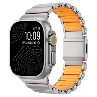 匠戴适用苹果S11手表iWatchultra3/2/1钛金属AppleWatchs10表带新款S9硅胶S8磁吸S7高级S6男SE运动透气腕表带