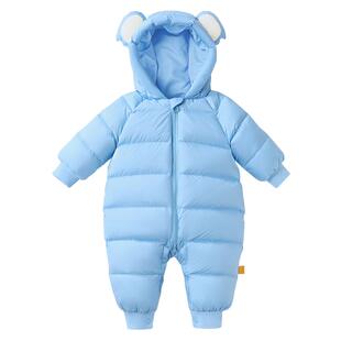 贝肽斯婴幼儿秋冬季衣服连体衣新生儿棉服羽绒服外出冬装宝宝哈衣
