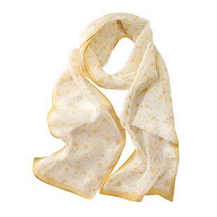 丝巾女2025新款飘带真丝小长条窄围巾薄款护颈围脖系脖高级感纱巾